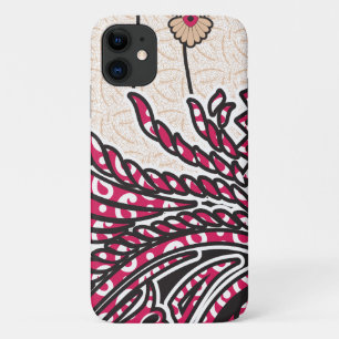 A decorative paisley design with vivid red and pin Case-Mate iPhone case