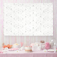 A decorative pattern featuring white and grey leav