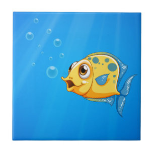A deep ocean with a yellow fish tile