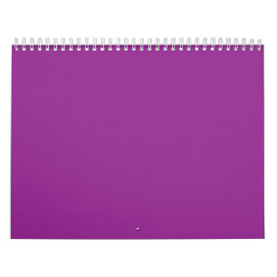 A deep purple background accented by a bright whit calendar