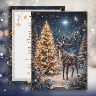 A Deer and the North Star Personalised Christmas Holiday Card