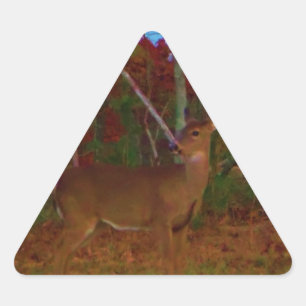 A Deer: Gold Red Green and Blue Triangle Sticker