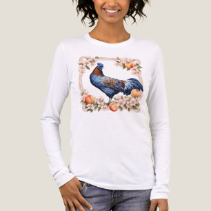 A Delaware Blue Hen Surrounded By Peach Blossom Tri-Blend Shirt