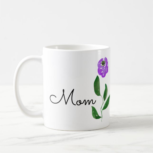 A Delicate Purple Flower Coffee Mug (Left)