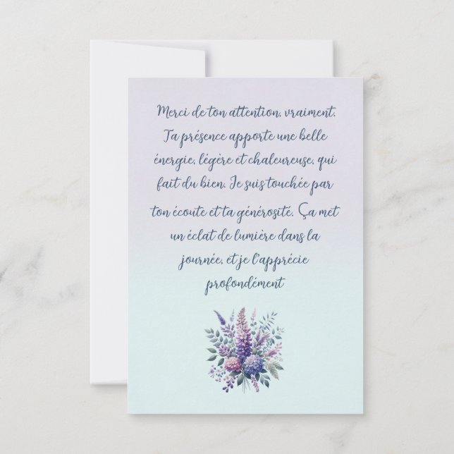 A delicate thank you - blue bird card (Back)