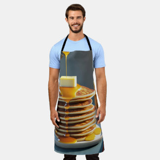 A delicious breakfast of fluffy pancakes apron