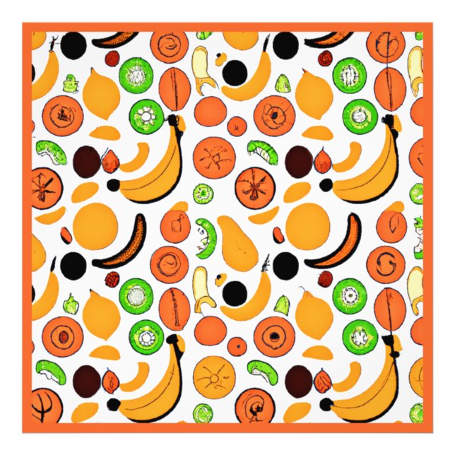 A Delicious Fruits Pattern Design Photo Print (Front)