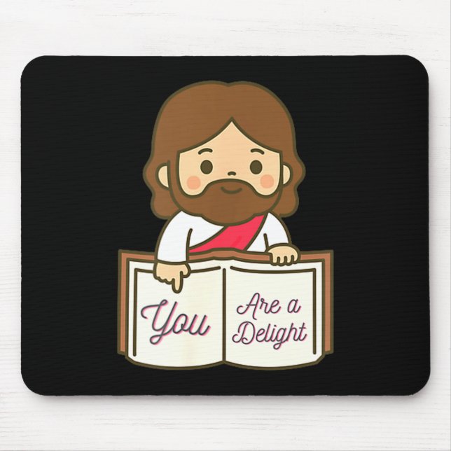 A delight - funny christian &amp; jesus good book mouse pad (Front)