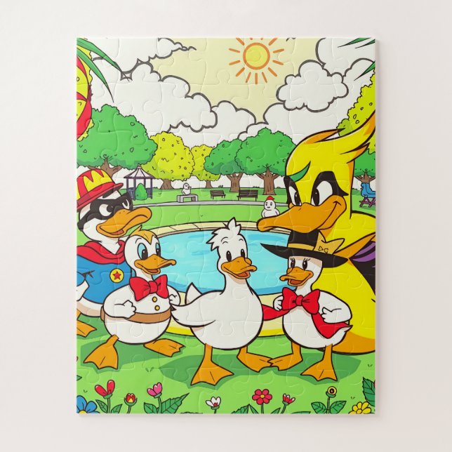 A delightful park scene children's  jigsaw puzzle (Vertical)