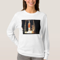 A Delta IV Heavy rocket lifts off
