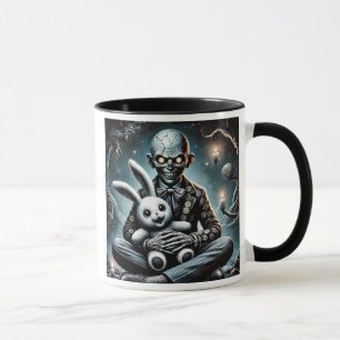 A demonic being with his white rabbit. mug