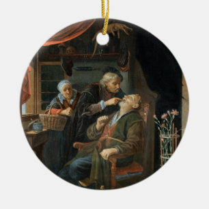 A Dentist Examining The Tooth of an Old Man (oil o Ceramic Tree Decoration