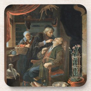 A Dentist Examining The Tooth of an Old Man (oil o Coaster
