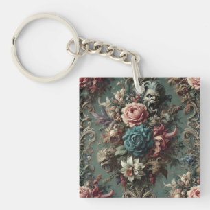 A Deranged Dirge – Gothic Floral Design Key Ring