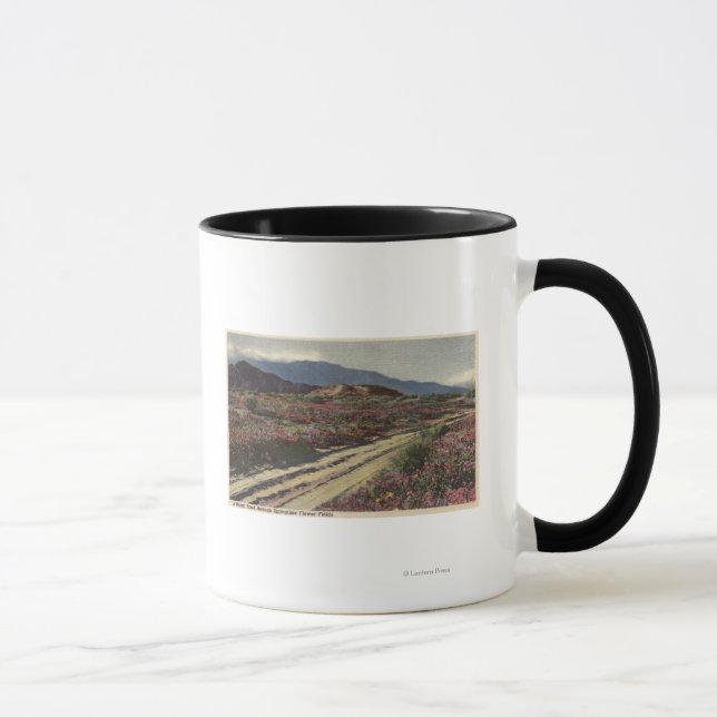 A Desert Road through Springtime Flower Fields Mug (Right)