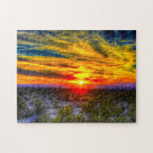 A Desert Sunset Texas . Jigsaw Puzzle