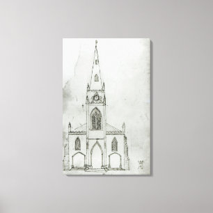 A Design for a Church, 1821 Canvas Print