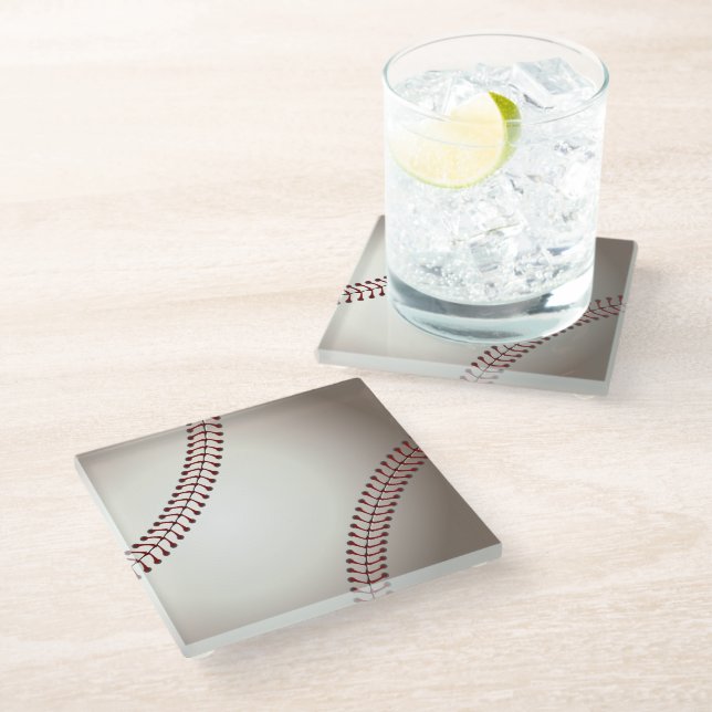 A Design of a Base or Soft Ball Glass Coaster (Angled)