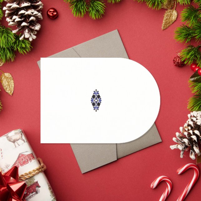 a design of a blue and black flower acrylic invitations (Insitu (Holiday))
