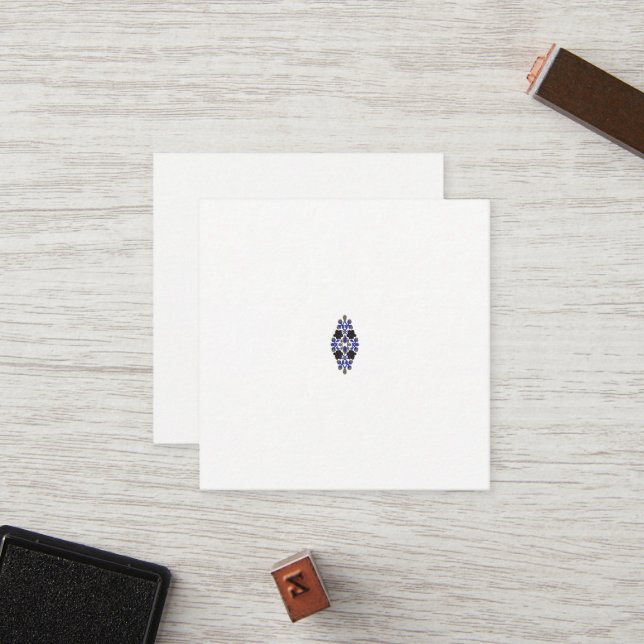 a design of a blue and black flower loyalty card (Front/Back In Situ)