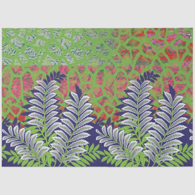 a design of a green and yellow pattern tissue paper (Front)