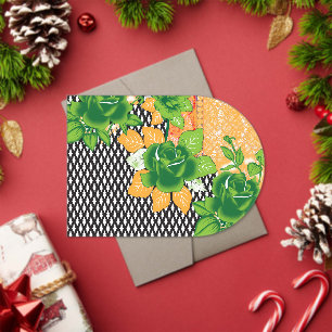 a design of a green and yellow wall hanging acrylic invitations