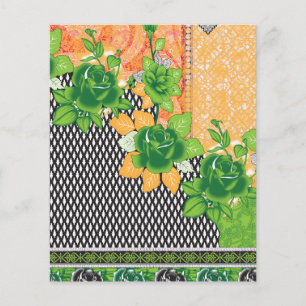 a design of a green and yellow wall hanging flyer