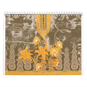 a design of a painting with yellow flowers on it calendar