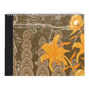 a design of a painting with yellow flowers on it calendar