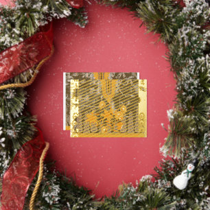 a design of a painting with yellow flowers on it foil holiday postcard