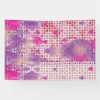 a design of a purple background with dots