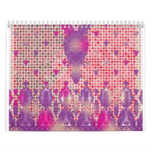 a design of a purple background with dots calendar