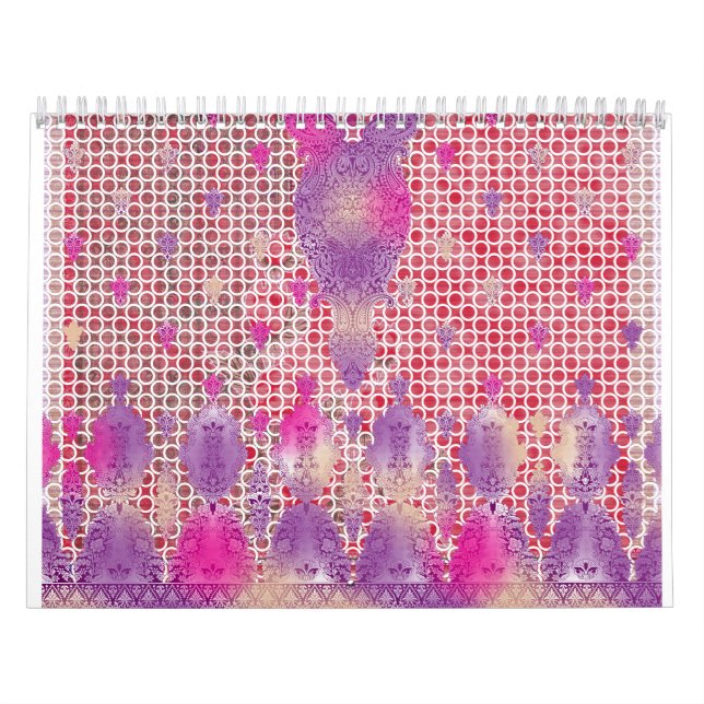 a design of a purple background with dots calendar (Cover)