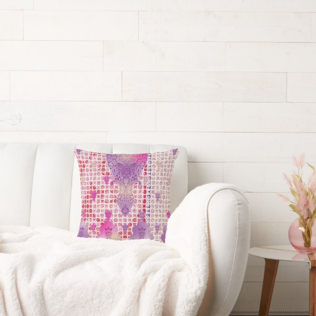 a design of a purple background with dots cushion (Couch)