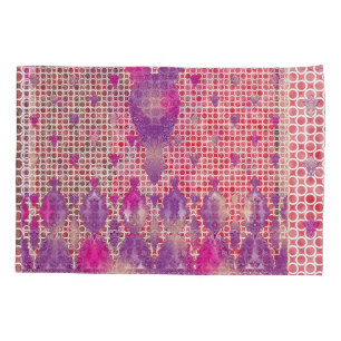 a design of a purple background with dots pillowcase