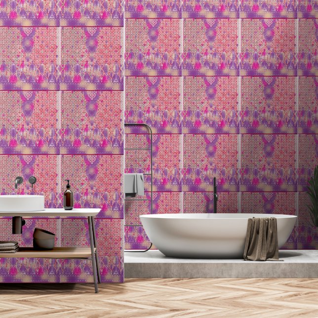 a design of a purple background with dots wallpaper (Bathroom)