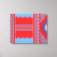 a design of a red and blue pattern