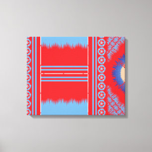 a design of a red and blue pattern canvas print