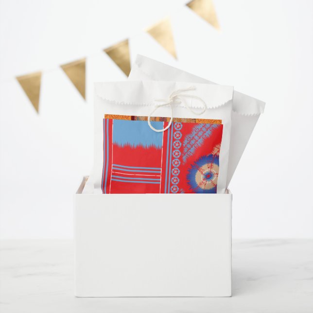 a design of a red and blue pattern favour bags (Party)