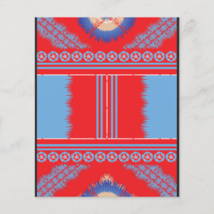 a design of a red and blue pattern flyer
