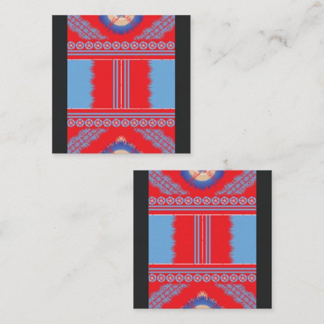 a design of a red and blue pattern loyalty card (Front/Back)