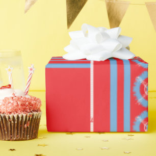 a design of a red and blue pattern wrapping paper