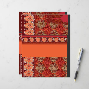 a design of a red and gold pattern