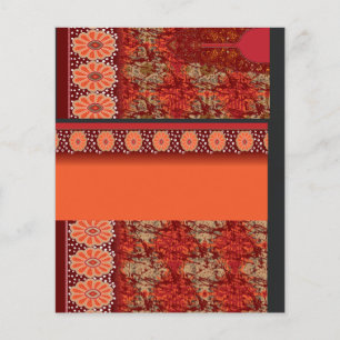 a design of a red and gold pattern flyer