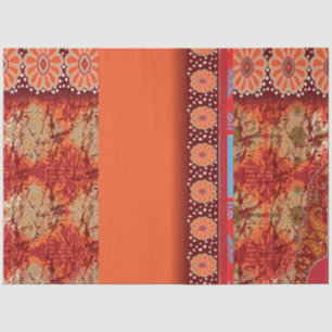 a design of a red and gold pattern tissue paper