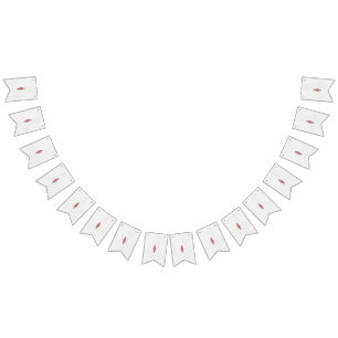 a design of a red and white pattern bunting