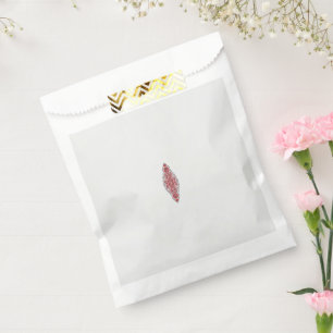 a design of a red and white pattern favour bags