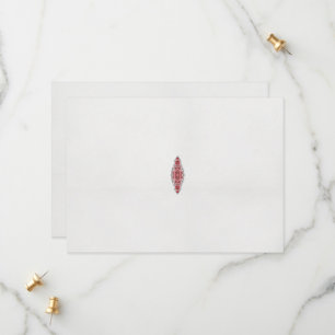 a design of a red and white pattern save the date