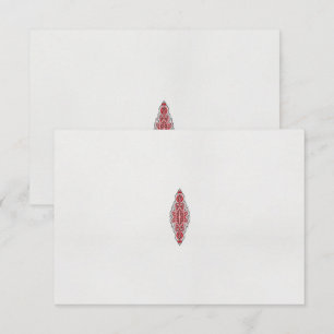 a design of a red and white pattern thank you card