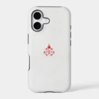 a design of a red flower on a white background